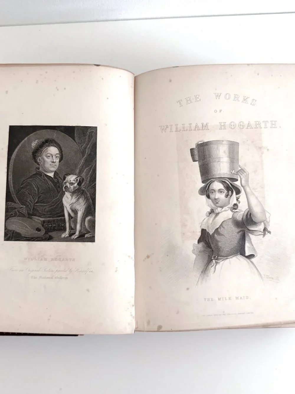 THE COMPLETE WORKS OF WILLIAM HOGARTH ANTIQUE LEATHER BOUND BOOK STEEL ENGRAVING